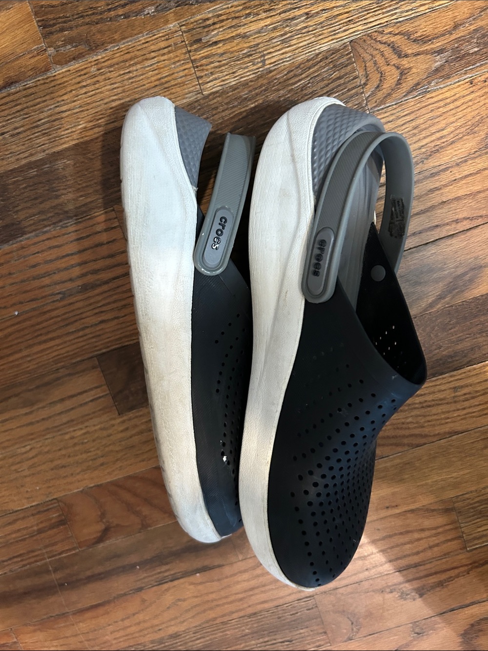 CROCS Navy and Light Gray Classic Clog Sandals - Picture 7 of 7